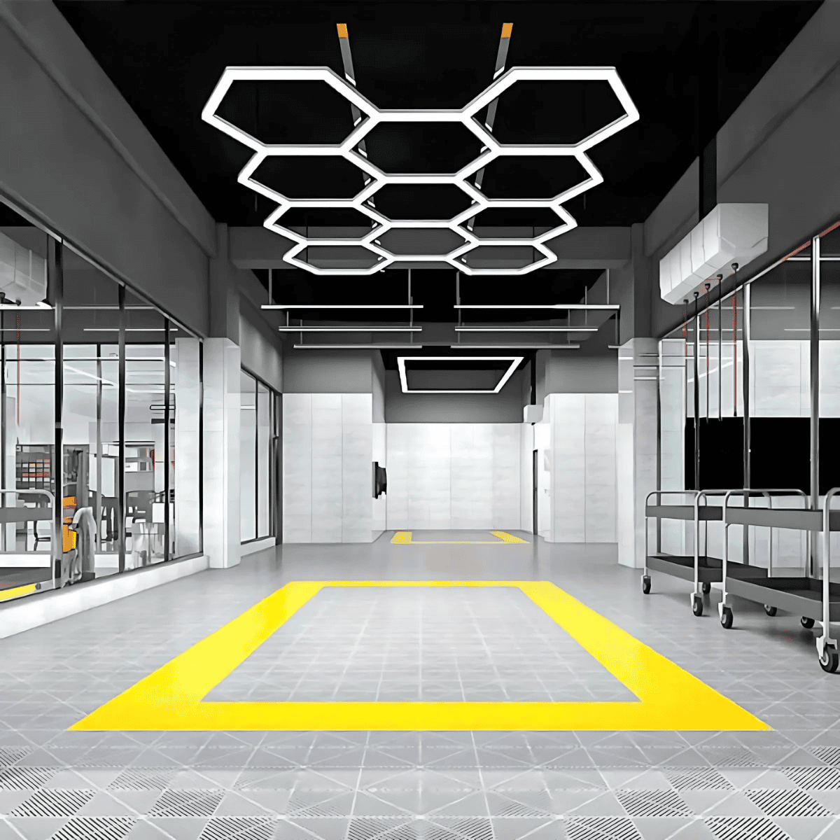 Luminária Hexagonal Colmeia 11 Células Kers Led 6500K Bivolt