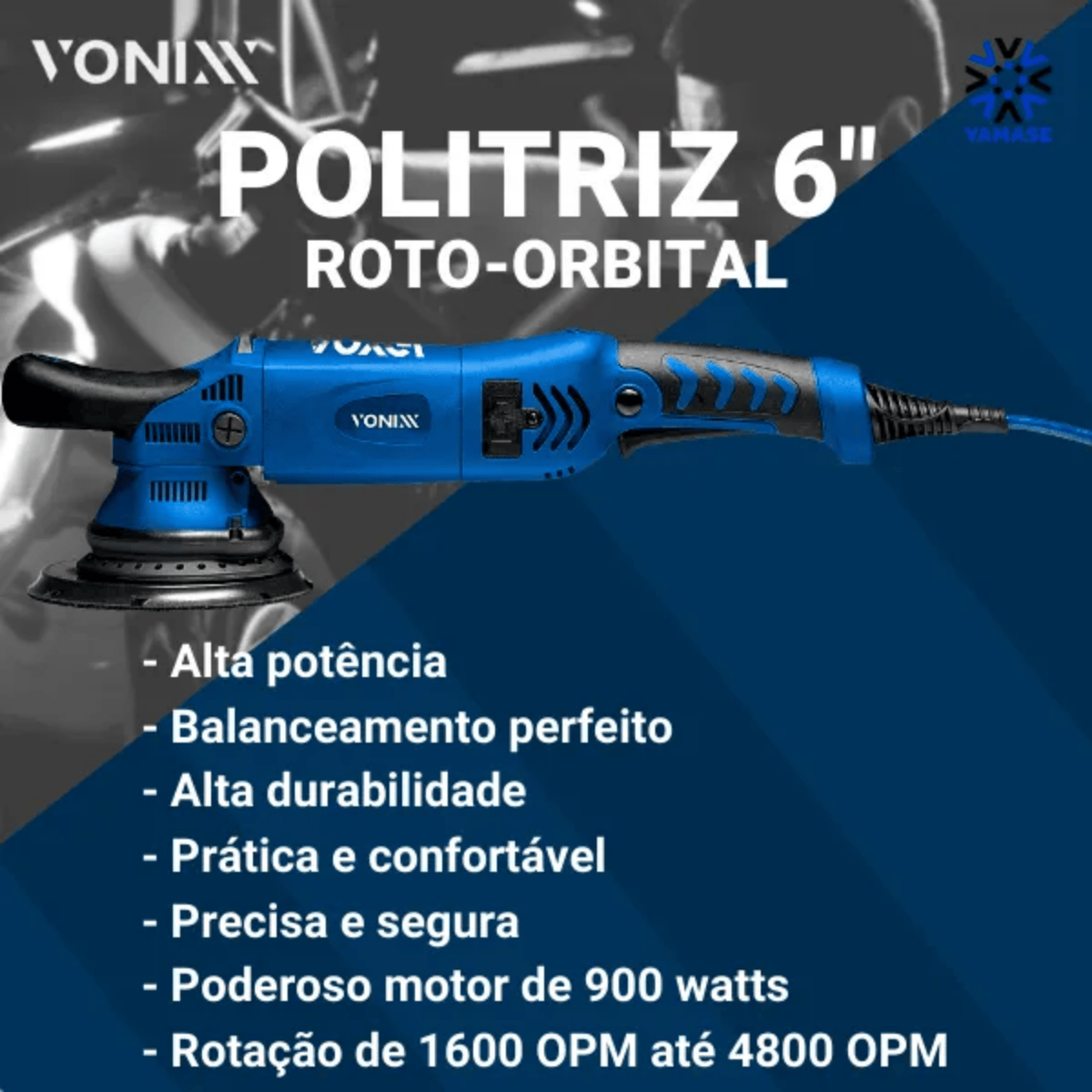 Máquina para Polimento Profissional Politriz Roto-Orbital 6" Voxer